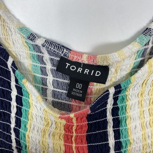 ⭐️Torrid Babydoll Tank Top Sz Large Multicolor Stripe Candy Stripes - Picture 4 of 7
